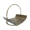 thumbnail image 1 of Soporte para leña para chimenea, organizador de almacenamiento versátil y resistente para bronce, 1 of 7
