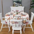 thumbnail image 2 of Red Truck with Fall Pumpkins Pattern Round Tablecloth 60" X 60",Wrinkle Wipeable Table Cloth for Kitchen Dining Room Picnic Patio Party, 2 of 6