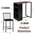thumbnail image 2 of Patiojoy 3-Piece Counter Table Set Bar Pub Dining Table Set with 3 Side Storage Brown, 2 of 5