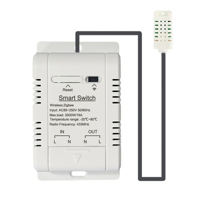 Interruptor Inteligente de Temperatura y Humedad con Wifi, 20AB, Compatible con , y . Termostato Inteligente.
