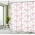 thumbnail image 4 of Ambesonne Flamingo Shower Curtain, Tropical Birds Plain Back, 69"Wx84"L, Grey Pink and Dried Rose, 4 of 4