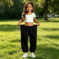 thumbnail image 4 of Kiijoy Girls Jogger Sweatpants Casual Active Relaxed Pants Trousers, Black, Sizes 4-15, 4 of 6