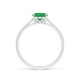 thumbnail image 2 of ANGARA Natural Oval Solitaire 1.1 ct Emerald Cocktail Ring in 14K White Gold for Women (Size-8x6mm) | May Birthstone, Birthday, Anniversary, Jewelry Gift for Women | Natural Emerald Ring, 2 of 9