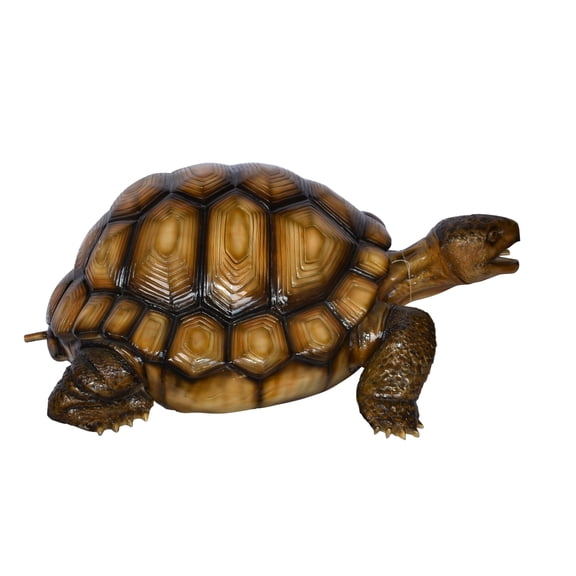 Nifao Giant Tortoise Turtle Outdoor Fountain Statue, Bronze Garden Water Feature Sculpture with Light Brown Finish for Patio & Yard, 24" x 38" x 16"H