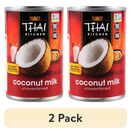 (2 pack) Thai Kitchen Unsweetened Coconut Milk, 13.66 fl oz Can