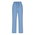 thumbnail image 4 of EYNMVR Womens Linen Pants with Pockets High Waist Comfy White Gauze Pants Casua Lightweight Loose Trousers, 4 of 5