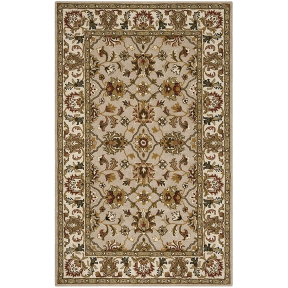 SAFAVIEH Heritage Nicola Floral Wool Area Rug, Ivory/Light Gold, 3' x 5'
