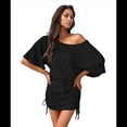 thumbnail image 1 of Vestidos de Mujer con Mangas Murciélago Laterales y Cordón Ajustable, Color Negro, Talla M, 1 of 10