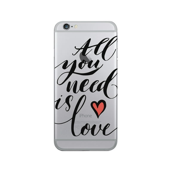 OTM Prints Clear Phone Case, All You Need is Love Black - iPhone 6/6s/7/7s