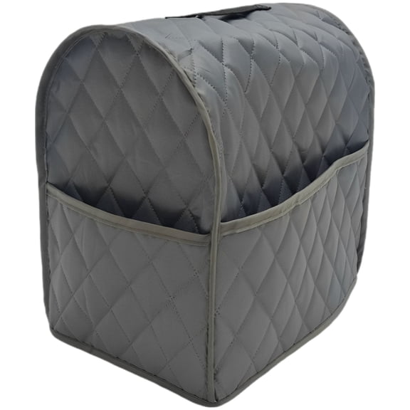 Stand Mixer Cover – 14.1" x 9.4" x 14.1" Dust Cover with Storage Pockets & Handle, Quilted Polyester Protector for Kitchen Countertop Appliances, Grey