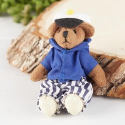 Small fluffy Black Bear Jointed Teddy Dolls House Mini Gift 