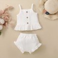 thumbnail image 2 of Xyant Toddler Baby Girl Summer Clothes Sleeveless Top and Diaper Cover Set Infant 2-Piece Tank Short Outfits Sets (White,12-18 Months), 2 of 6