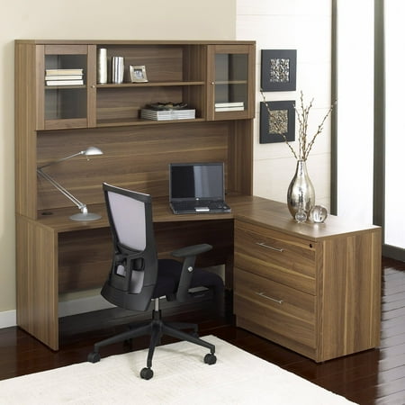 Jesper Office 100 Series L Shaped Desk With Hutch And Lateral File