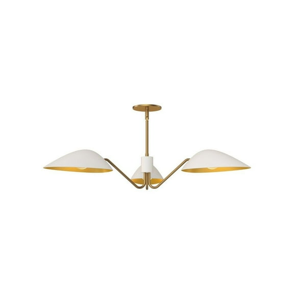 PD550336WHAG-Alora Lighting-Oscar - 3 Light Pendant-6 Inches Tall and 35.63 Inches Wide-Aged Gold/White Finish