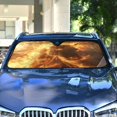 thumbnail image 4 of Qxltty Flaming War Horse Car Windshield Sunshades Foldable UV Rays Sun Visor Protector Keep Your Vehicle Cool 55×27.6in, 4 of 8