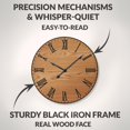 thumbnail image 2 of Large Wall Clock 24 Inches - Decorative Wall Clock Large With Real Wood & Roman Numerals - 24 Inch Clocks For Living Room Decor - Large Farmhouse Clocks - Big Wall Clock For Living Room, 2 of 8