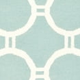 thumbnail image 3 of SAFAVIEH Dhurrie Sloane Geometric Circles Wool Runner Rug, Light Blue/Ivory, 2'6" x 8', 3 of 5