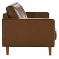 thumbnail image 3 of Leather Loveseat 55" Wide - Modern Small Couch, Chestnut Brown, Living Room Sofa, 3 of 5