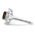 thumbnail image 3 of Sterling Silver Rhodium Diamond & Smoky Quartz Ring, 3 of 6