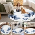 thumbnail image 5 of Blue Tulip Large Round Rug 8 FT, Non Slip Living Room Area Carpet, Spring Floral Pastoral Flower Aesthetics Washable Soft Circle Rug Non-Shedding Floor Carpet for Bedroom Office Dining Room, 5 of 9
