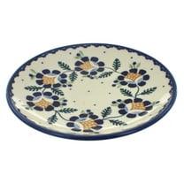 Blue Rose Polish Pottery Sunflower Dessert Plate