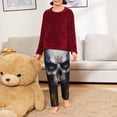 thumbnail image 6 of Wukai Modern Abstract Colorful Skull C Print Teenagers' Pajama Pant Sleep Pajama Lounge Pant PJ Bottoms with Pockets and Button Fly(Available in Big & Tall)-Small, 6 of 6
