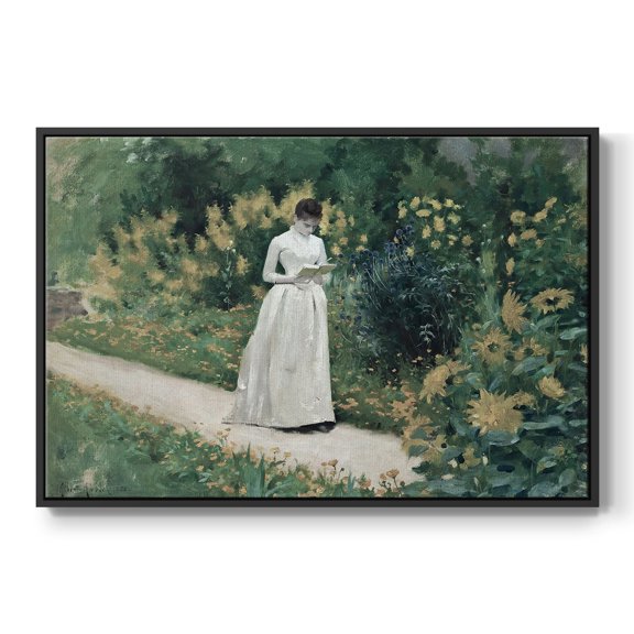 Vintage Botanical Print-LVII By Wexford Home Framed in Black Wood Gallery Wrapped Canvas 17 in. x 25 in.