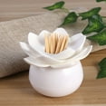 thumbnail image 5 of FRCOLOR Plastic Lotus Cotton Swab Box Cotton Bud Organizer Toothpicks Holder (White), 5 of 8