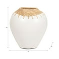 thumbnail image 4 of Terracotta Pottery Vase for Living Room and Home Decor - Decorative Flower Vase for Bathroom, Bedroom, or Office Display - Modern Entryway Table, House Styling, or Shelf Accent - 10", White, 4 of 13