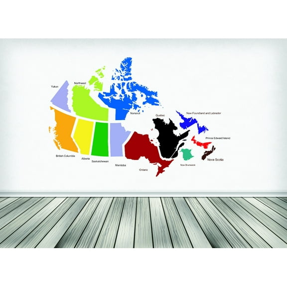 Custom Designs Canadian Provinces Canada Map 16x24 Inches