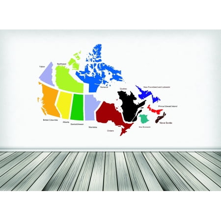 Wall Design Pieces Canadian Provinces Canada Map 12x18"