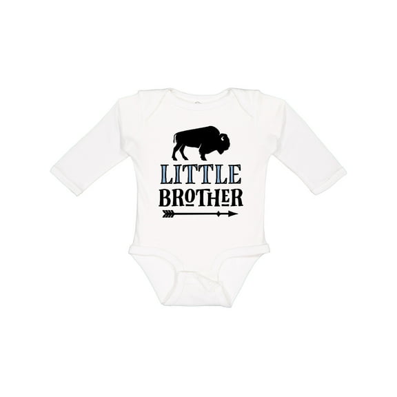 Inktastic Little Brother Native Buffalo Boys Long Sleeve Baby Bodysuit