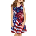 thumbnail image 2 of Ketyyh-chn99 Toddler Kids Girls Fourth of July Dress Little Girls Sleeveless Independence Day Denim 4th of July Dresses Casual Bowknot One-Piece Princess Sundress Tutu Skirt Blue,3-4 Years, 2 of 3