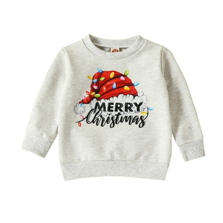 

KTMKH Girls Crewneck Sweatshirt Long Sleeve Pullover Tops Infant Boys Girls Christmas Cartoon Prints Pullover Sweatshirt Tops for 3-6 Months