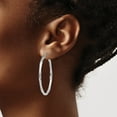 thumbnail image 3 of 925 Sterling Silver Rhodium Plated Women's 2.5mm Twisted Tube Hoop Earrings | 40mm, 3 of 4