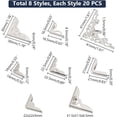 thumbnail image 2 of 160pcs 8 Styles Metal Book Corner, Book Edge Cover Guard Vintage Corner Protector Decorative Triangle Corner Cover for Paperback Book Scrapbook Album Menu Folder Notebook, Platinum, 2 of 8