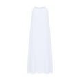 thumbnail image 5 of Womens Linen Halter Dress Sleeveless Long Dress Loose Fit Lace-up Keyhole Back Summer Casual Beach Sundress (S, White), 5 of 6