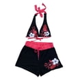 thumbnail image 3 of 2 Piece Y2k Halter Bikini Sets Vintage Y2k Floral Swimsuit Beach Sets (Pink M), 3 of 5