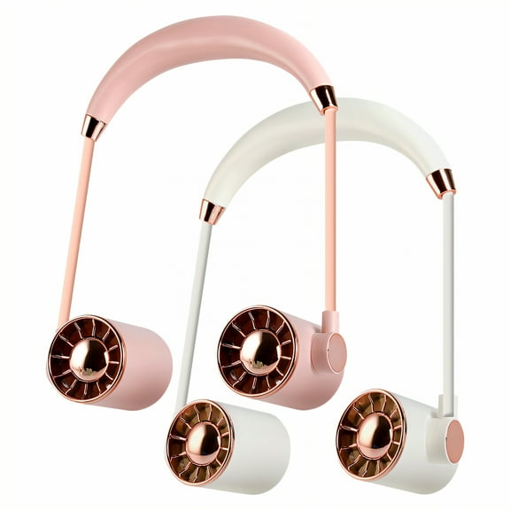 HIBIBUD 2Pcs Neck Fan Quiet Fan Pulse Portable Neck Fan Hand Palm Fit Neck Fans That Blow Cold Air Style1