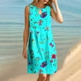 thumbnail image 4 of SnZhen Plus Size Dresses for Curvy Women Women's Round Neck Sleeveless Gradient Tie Dyed Beach Dress, 4 of 9
