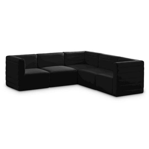 Meridian Furniture Quincy Black Velvet Modular Sectional