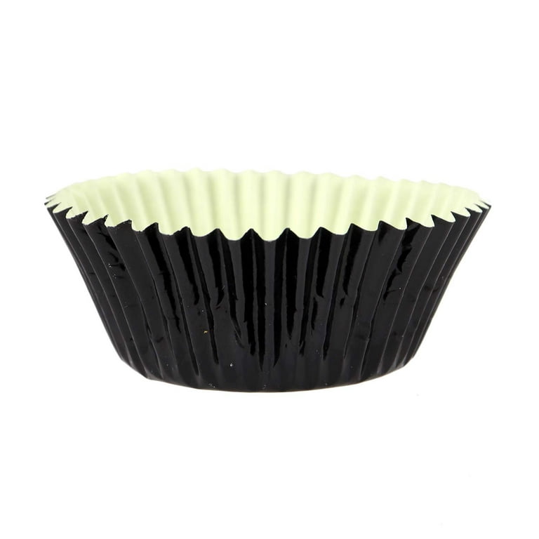 Enjay Cupcake-Pan-Cavity Liner 2 inch Base Diameter x 1-1/4 inch High with Silver-Foil Exterior and Grease-Resistant-Paper Interior - Pack of 500