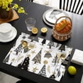 thumbnail image 3 of White Christmas Tree and Snowflake Pattern Summer Placemats Table Placemats Set Of 6-Linen Kitchen Washable Placemats Table Mats 11.8"x17.7" Non-Slip Heat Resistant, 3 of 5