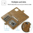 thumbnail image 5 of Feishell Magnetic Detachable Wallet Case for iPhone 15 Pro,with Wrist Strap,Premium PU Leather Magnetic Buckle Credit Card Slots & Cash Pocket Shockproof Phone Case for Women Men,Brown, 5 of 9