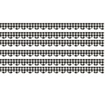Teacher Created Resources Black and White Gingham Scalloped Border Trim, 35 Feet Per Pack, 6 Packs