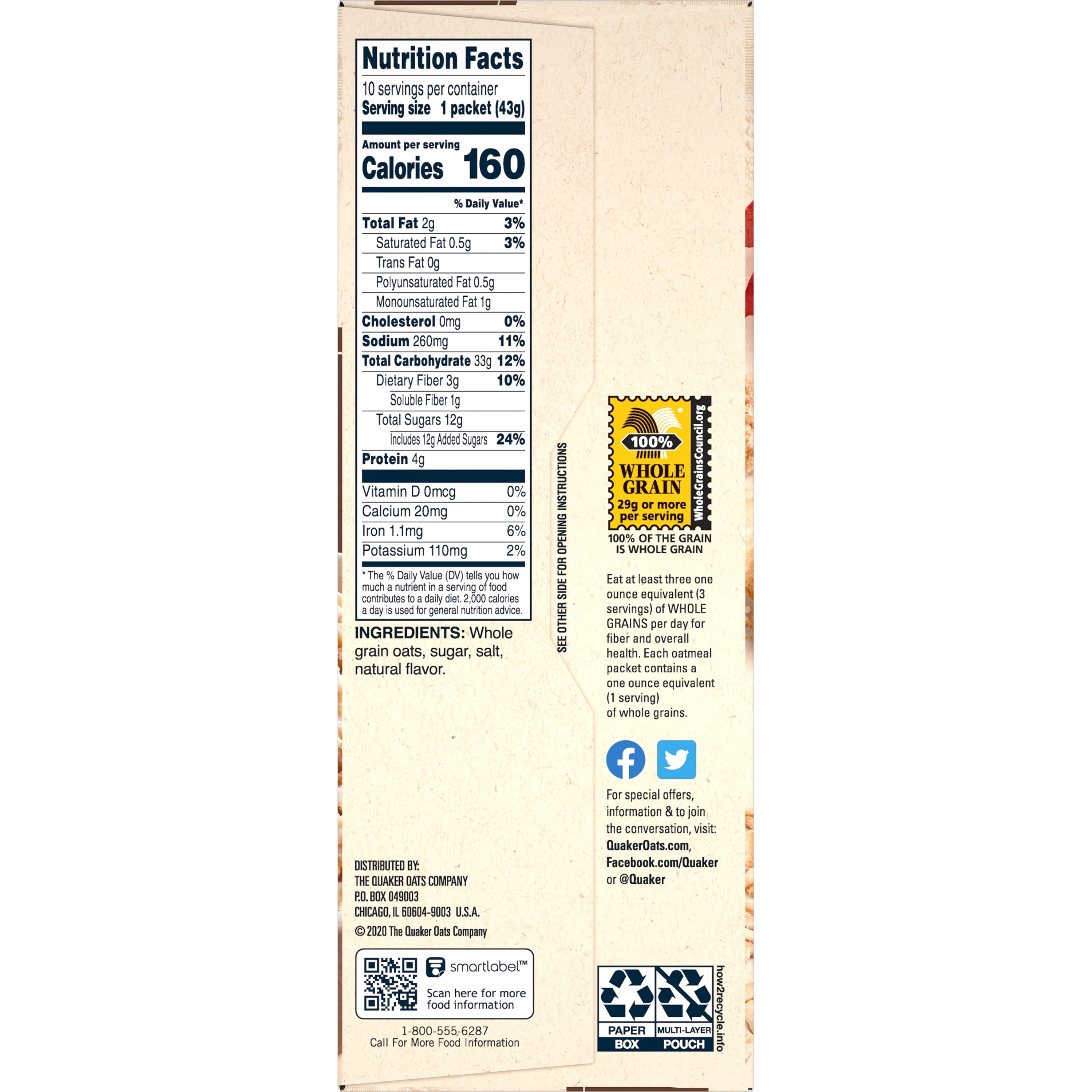 Quaker Oats Nutrition 1 Cup Besto Blog