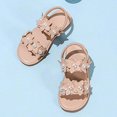 thumbnail image 6 of JAJAHO Girls Sandals Summer Open Toe Floral Design Outdoor Hook And Loop Flat Shoes For Little/Big Kids Lovely Shoes, 6 of 9