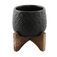 thumbnail image 2 of Flora Bunda 3.5 Inch Indian Ceramic on Stand Mid Century,Matte White 3.5", 2 of 5
