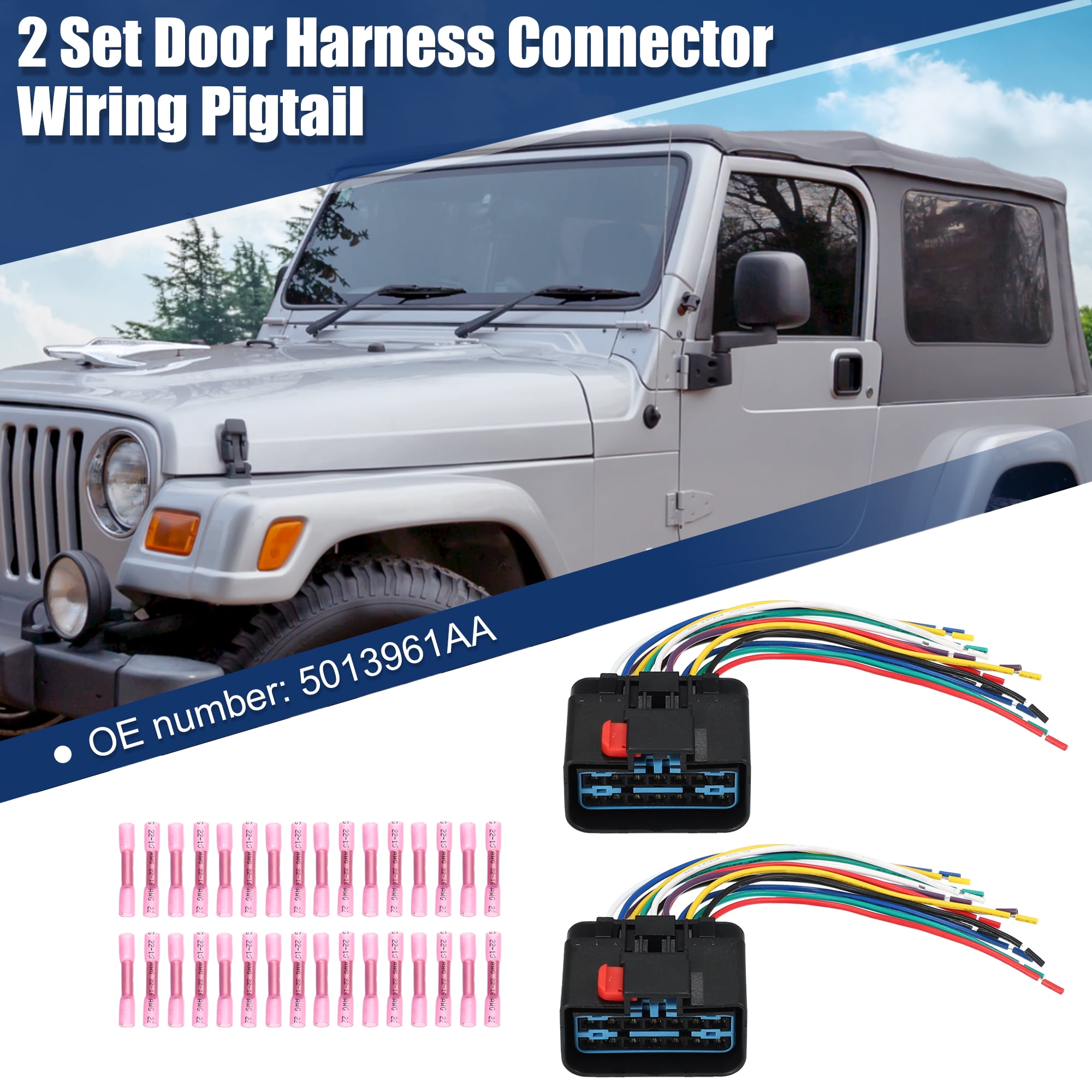 Car Door Harness Connector Wiring Pigtail Replacement for