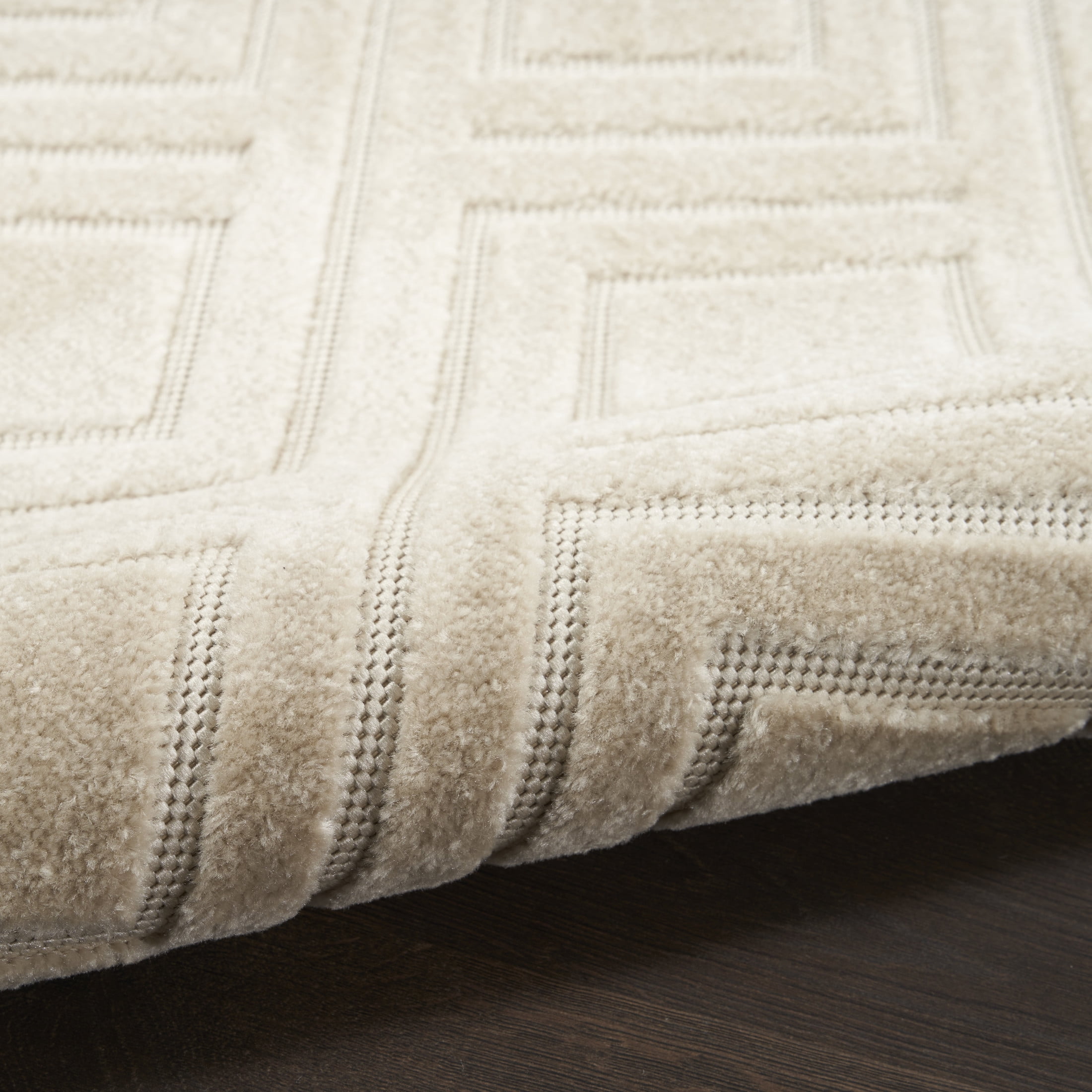 Nourison Care Free 6'7" x 9'2" Beige Modern Indoor Rug